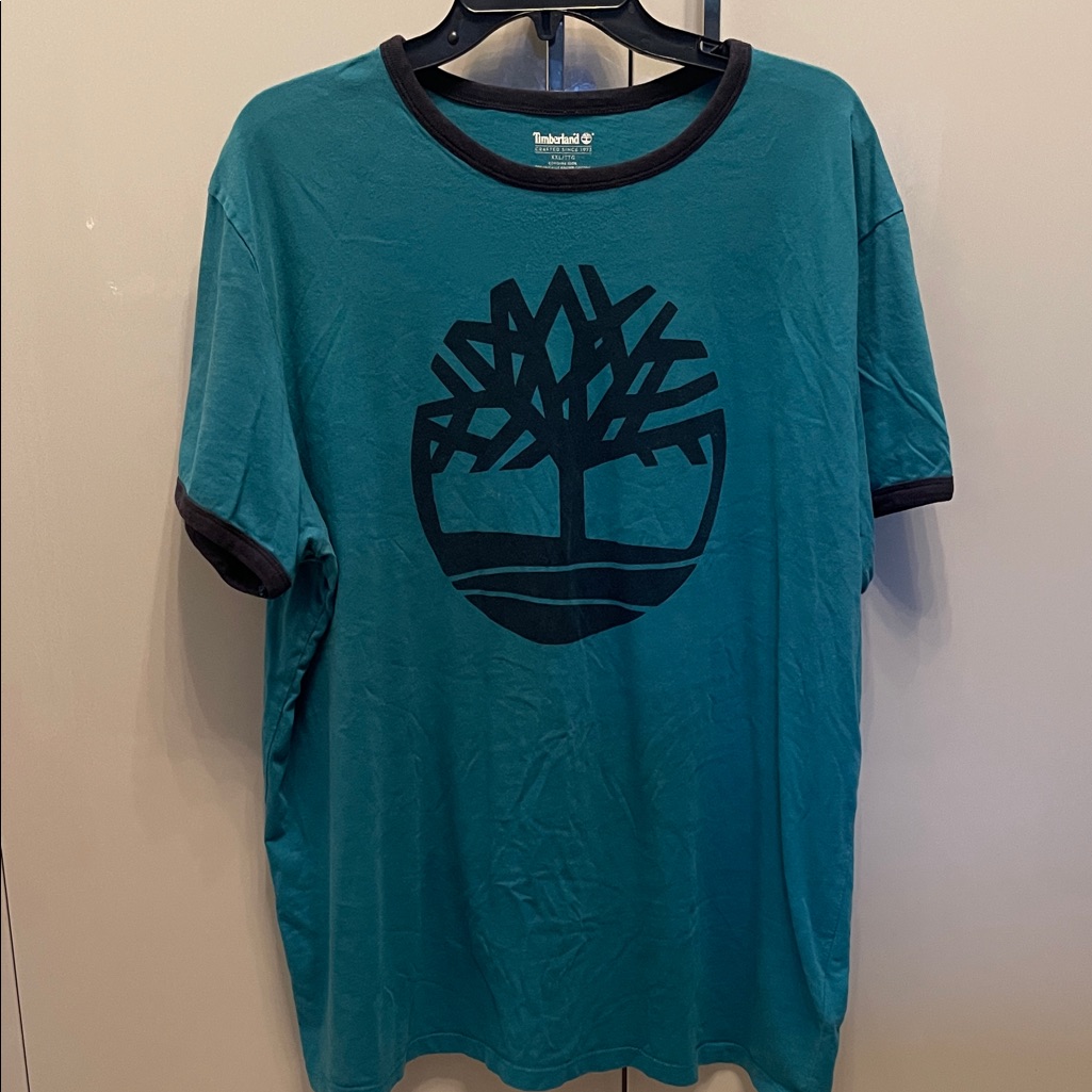 Timberland Men's Teal And Black Graphic Tee